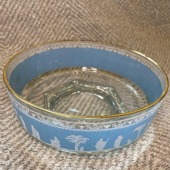 Wedgwood Jasperware Glass Bowls Blue Hollywood Helenic Jeanette Set - Picture 3 of 6